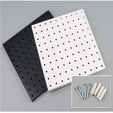 타공판보드 타공철판 페그보드 타공판넬 252x252mm 아이디어수납보드 페그보타공판 수납보드 PEGBO, 검정