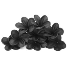 Winterworm 다발 10 PU 리얼 터치 살아있는 인공 플루메리아 프란지파니 꽃다발 웨딩 홈 파티 장식 (라이트 퍼플+화이트), 블랙