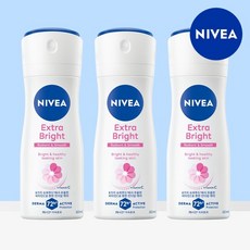 [니베아] 데오드란트 스프레이 엑스트라 브라이트 60ml 3개