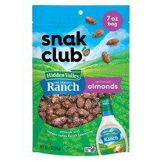 Snak Club Almonds with Hidden Valley Ranch Seasoning Roasted Almonds Gluten-Free and Kosher Snack