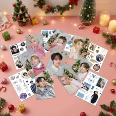 스트레이키즈 크리스마스 포카 8 콜라주 스티커 8 포토카드 굿즈 다꾸 폰꾸 선물, multi, full