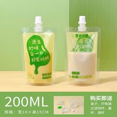 good 商用外賣早餐豆漿一次性加厚食品級液體自立打包袋吸嘴袋, 1個, 200ml營養早餐, 試用裝 10個 送漏斗, 200ml, 10個