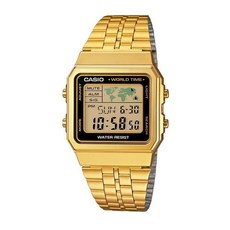 Casio 남성용 디지털 월드 타임 스테인리스 스틸 시계 (A500WGA-1DF) 137641