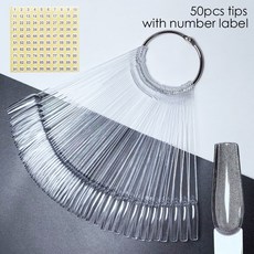 805020pcs 네일 디스플레이 스틱 네일 견본 틀린 손톱 팁 젤 폴란드어 연습 아트 도구 용 지우기 디스플레이 보드, [25] 50 clear almond