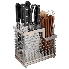 유티비홈 304 올스텐 수저통 키친 주방 수저통 싱크대 조리도구 수저 정리수납함, 실버, 1개
