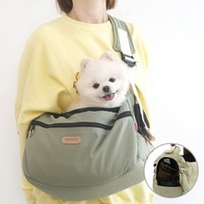 고양이 산책 고양이포어백 이동 강아지 반려견 애견 카키L 강아지앞 54239PC 1(pc), 1개