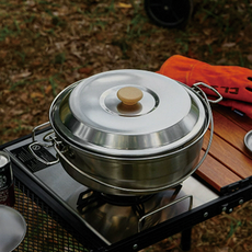 가정용 캠핑용 304 올 스텐레스 찜기 코펠 4.5L 전용 파우치 포함, 1개, 단품