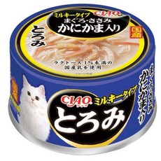 CIAO 貓用牛奶慕斯罐頭 鮪魚雞肉蟹肉風味, 80g, 1個, 多樂米特濃湯A-112鮪魚+雞肉+蟹肉棒