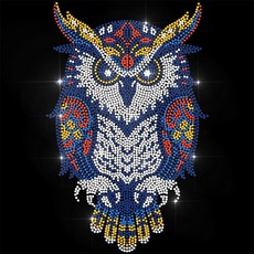 1개 뒷면에 핫멜트 접착제가 있는 유리 핫픽스 라인스톤 장식 올빼미 모양 코스튬 액세서리 297x210mm, 혼합색