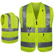 고급 형광 망사 안전 조끼 NV192A 현장 신호수 작업복