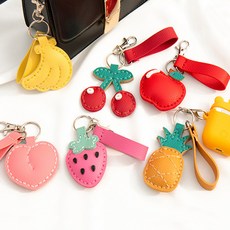 가죽 과일 열쇠고리 만들기 세트/민화 키링 diy 바느질 소근육 만들기 교실 가죽공예 학교 학생 놀이 재료 체험 방과후활동, 딸기