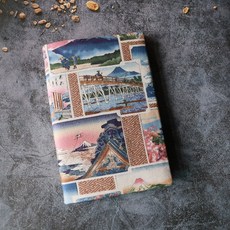 活頁夾書衣 活頁本書衣 鈔票收納本書衣 A6 A5 書套 書皮, 1個, 花磚-藍白色,A款適用於18.8x12.5x2cm書本