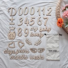 아기 우드토퍼세트 50일 셀프촬영 셀프촬영소품 성장사진 우드토퍼, 1개, 아기용띠세트