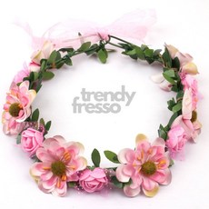 마켓터치드 꽃화관 조화 셀프웨딩용 셀프웨딩화관, 01.핑크