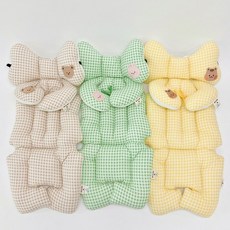 돗투돗 캔디 유모차 라이너 목쿠션 세트 사계절 푹신 출산선물 어린이집 야외, 베이지, 1개