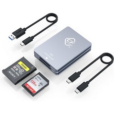 USB3.0 멀티 카드 리더 SD SDXC SDHC CF CFI TF Micro MS MMC UHS-I 카드용 SDLinuxMac OS용 SDTFCFMicro SDXDMS 7 in, Grey