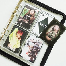 SANS 탑로더 바인더 대지 믹스 포카 꾸미기 4colors Y2K 키치 배경지 10장, 1세트, 블랙