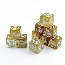 10피스 16mm D6 주사위 6면 주사위 세트 라운드 코너 보드 게임 주사위, 블루-4