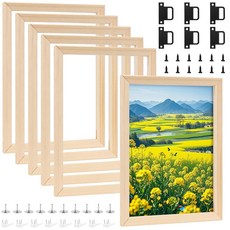 TAICHEUT 6팩 29.8 x 49.9cm(11.8 15.7인치) 스트레처 바 DIY 목재 캔버스 캔버스 유화 니들 포인트 아트 및 포스터용 탈착식 나무 프레임 키트