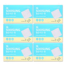 수성 멸균거즈-엔 5cmX5cmX8겹 5매X20포, 6개, 100개입
