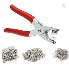 의류 수선 스냅 단추 펀치 공구 세트 옷 단추 달기 펀칭 기구 케이스 포함 간편, 1개, 단추펀칭기+단추100개세트+단추케이스