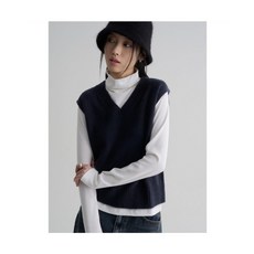 에잇세컨즈 8SECONDS 브이넥 베스트 네이비 KRB299 XPQ440