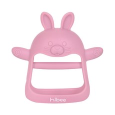 하이비 토끼냠 실리콘 손목 치발기, 코랄핑크, 1개