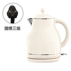 大容量自動斷電電熱水壺, 224 米黃色:需自備轉接頭