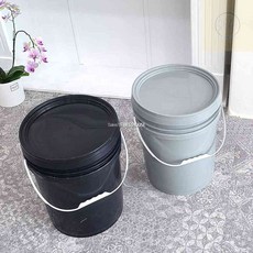 넘버원 플라스틱 빈통 바케스 20L 조경용품, 블랙