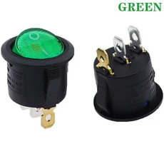 4Pcs KCD1 5V-12V / 220v ON/OFF 라운드 로커 스위치 LED 조명 자동차 대시 보드 밴 빛, 02 5-12V, 01 4Pcs Green
