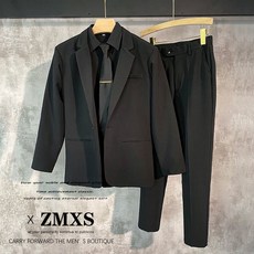 韓版潮流修身休閒小西裝外套商務禮服正裝西服套裝(送領帶)