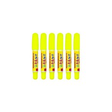 동아 고체 형광펜 원형 / 스틱형광펜 형광펜세트 하이라이트펜 둥근형광펜 스틱형광펜 하이라이트펜 원형형광펜 고체형광펜세트 고체형광펜낱개, 옐로우, 6개