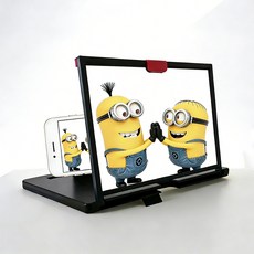 LXU 스마트폰 화면 확대 스크린 12인치 접이식 핸드폰 확대경, 1개, 검정색, Free