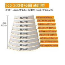 PVC 變徑接頭大小頭 ABS 煙道彎管 100 轉 75 異徑轉換, 1個, 新200 外徑 變100 外徑