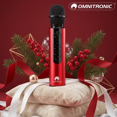 옴니트로닉 애즈원 일체형 충전식 무선마이크 강의용 강사용 확성기 블루투스마이크, 레드