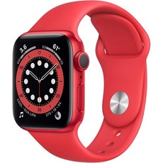 애플워치 피트니스트래커 스마트워치 스포츠 Apple Watch 시리즈 6 GPS 44mm - 딥 네이비 밴드가 있는 블루 알루미늄 케이스 리퍼, 40mm, Red Aluminum Case