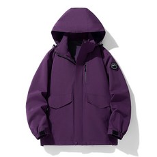 連帽純色衝鋒衣 防風登山夾克外套, XL 建議體重（67.5-77.5 公斤）, 米白色