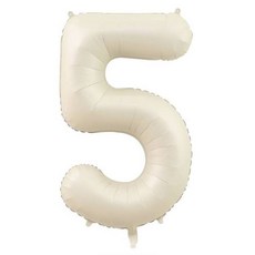 32/40 인치 크림 캐러멜 큰 숫자 호일 풍선 0 1 2 3 4 5 6 7 8 9 공 화이트 컬러 웨딩 생일 파티 장식 베이비 샤워, 40inch, Cream number 5