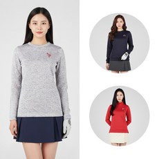 럭스골프 럭스골프 여성 기모 니트 스웨트 긴팔 티셔츠 LX18NTW