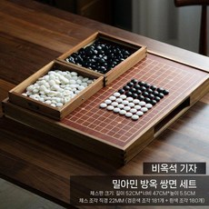 고급 바둑 판 세트 원목 바둑판 바둑알 바둑돌 서랍 기원 선물 천연 마노 옥 조각 기원용 정통 두꺼운, 3. 옥돌 양면 세트, 1개