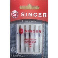 SINGER 04736 재봉틀 바늘 5팩 2세트 90/14, 10/12/12/14/14 각1매