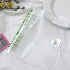 6공 3인치 투명 다이어리 앨범 포토북 DD-11139, 펄 화이트