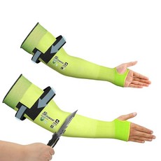 Schwer 절단 방지 자외선 차단 팔토시 45cm 네온 1쌍, 18 IN, 옐로우