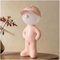 NIBERDA A Little Shy Man Lamp 창의적이고 재미있는 수줍은 남자 소년 램프 성인용 화이트 코끼리 선물 (옐로우) 305411 8965232426, 핑크