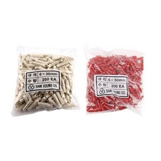 콘크리트피스고정 PVC 칼브럭 6x30 백색 200개, 본상품