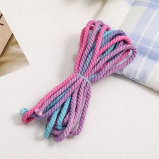 3M/lot 3.5mm 그라데이션 컬러 3가닥 면 로프 의류 봉제 홈 장식 DIY 수제 공예 액세서리 제작용, 01 빠른  Mainland, 03 08