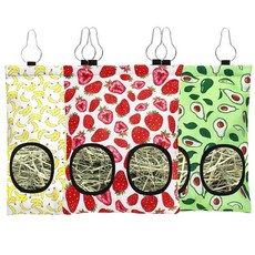 토끼 건초 피더 백 3개 - 기니피그 친칠라 햄스터 및 작은 반려동물용 2홀 걸이식 | 금속 후크가 있는 내구성 폐기물 방지 사료 가방 세탁 가능 148521, 토끼 건초 피더 백 3개 - 기니피그, 친칠라, 햄스터