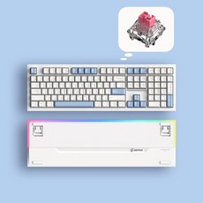 SPM PL108W 아라 풀배열 108키 숫자키 유무선 블루투스 사무용 기계식키보드, PL108W 아라 (저소음 새벽 리니어), 화이트, 독자규격 스위치