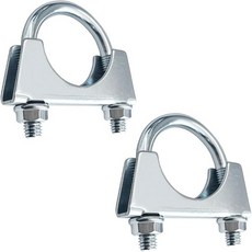 2인치 U볼트 배기 클램프 내구성 강한 새들 스타일 머플러 차량용 RV UTV 트랙터 및 오토바이 시스템용 2개 세트, 1-1/2"