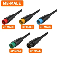 수암 전기 센서 커넥터 소켓 M6 항공 플러그 2 3 4 5 핀 IP65 20cm 와이어 포함 10/100, 04 2P, 02 5 Sets, 03 M8 Male 20CM